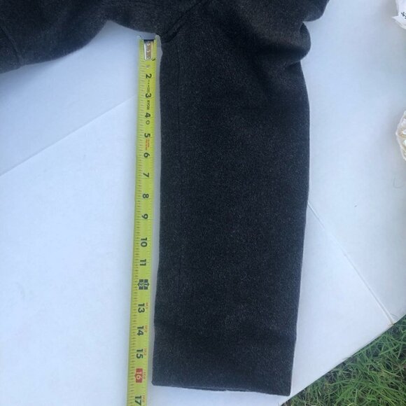 Donna Vittoria Italian Virgin Wool and Mohair Black/Charcoal Trench Coat Size 8 - Picture 6 of 16